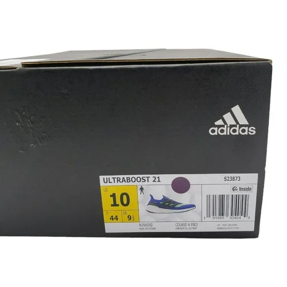 Adidas Ultraboost 21 Running Sneakers Mens Blue Green S23873 - Picture 10 of 12